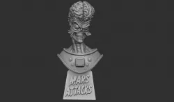 Mars Attacks bust 3D print model