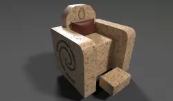 Medieval Throne Low-poly  3D model