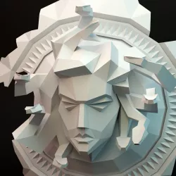 Meduse Gorgona Low-poly  3D model