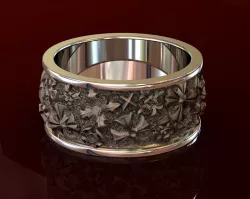 Men Rock Cross Ring 3D print model