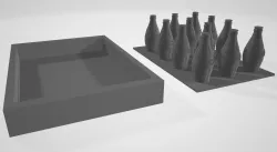 MIR Koka Kola- Pepsi Bin and Bottle 3D print model