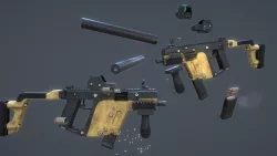 Modular Submachine Gun Kriss Vector Low-poly  3D model