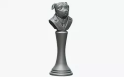 Mops Dog Sculpture 3D print model