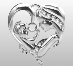 Mother and Son Pendant 3D print model