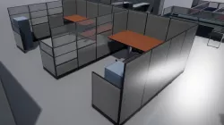 Office cubicle set Low-poly  3D model