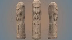 Old Celtic Idol Low-poly  3D model