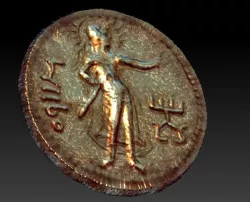 Old golden coin The Kushan king Kanishka for 3d print stl vrml 3D print model