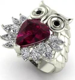 owl ring 3D print model