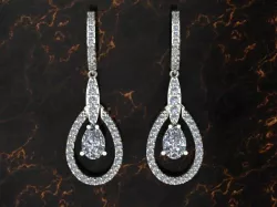 pear earrings with near diamonds 3D print model