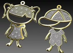 PENDANT BOY GIRL CHILD DIAMOND 3D print model