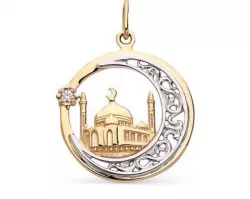 pendant mosque  Muslim crescent with star 3D print model