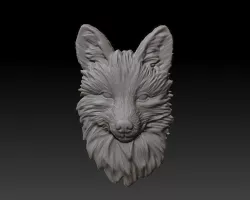 Pendant of head of fox 3D print model