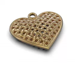 pendant wicker heart 3D print model