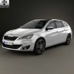 Peugeot 308 SW with HQ interior 2014 3D model