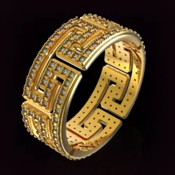 Ring with a Greek ornament 3D print model