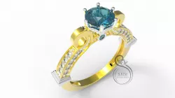 Ring with removeable head 6mm 3D Print Model 3D print model