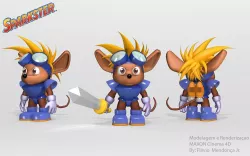 Rocket Knight Sparkster Low-poly  3D model