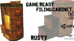 Rusty Postmodern Filing Cabinet Game Asset Low-poly  3D model