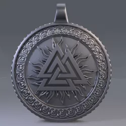 Scandinavian pendant valknut 3D print model