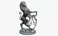 Sculpture Lion with Keys 3D print model