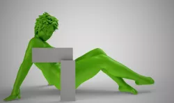 Sits Leaning Back on Her Hands 3D print model