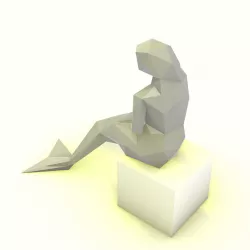 sitting mermaid  3D print model