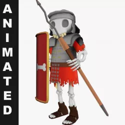 Skeleton legionnaire Animated Low-poly  3D model
