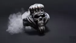 skull ring with crown 3D print model