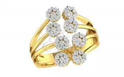 small cluster diamond ring 3D print model