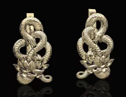 Snake with flower earrings 3D print model