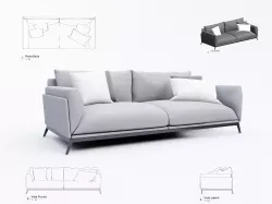 Sofa Revit High Quality 3D models 3D model