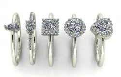 solitaire rings fancy cut 5 in 1 3D print model