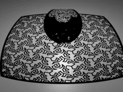 Stereographic projection flat MC Escher lizards highres