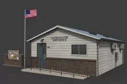 Suburban Post Office Low-poly  3D model