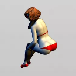 The girl in the bikini sat down 3D print model