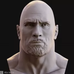 The Rock Dwayne Johnson 3D model print 3D print model
