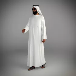 Traditional arab man from dubai posed handshake 3D model