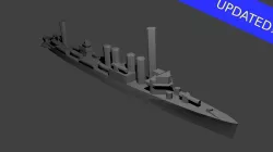 US Clemson Class Destroyer Warship 3D print model