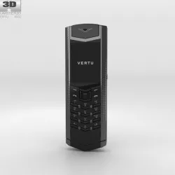 Vertu Signature Clous de Paris Pure Black 3D model