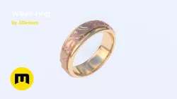 Wave ring 3D print model