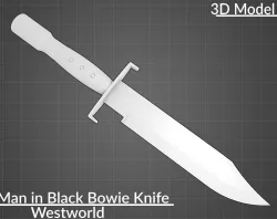 Westworld Man in Black like Bowie Knife 3D print model STL files 3D print model