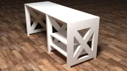 White Desk 3D model