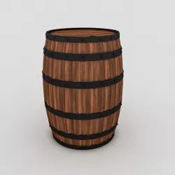 wood Cask Low-poly  3D model