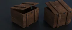 Wooden Ammo Box Low-poly  3D model