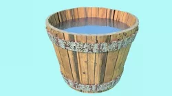 Wooden Bucket Low-poly  3D model