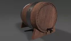 Wooden Keg Low-poly  3D model