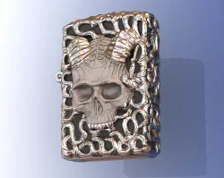 Zippo Silver Skull Lighter for Men 3D print model