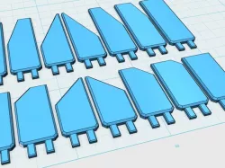 1/60 scale blast vent deflectors/articulated armor plates for robot scratchbuilding, kitbashing, and modding