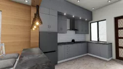 1 BHK Interior with furniture  Low-poly  3D model