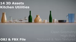 3D Assets for Kitchen-Kitchen Utilities Low-poly  3D model